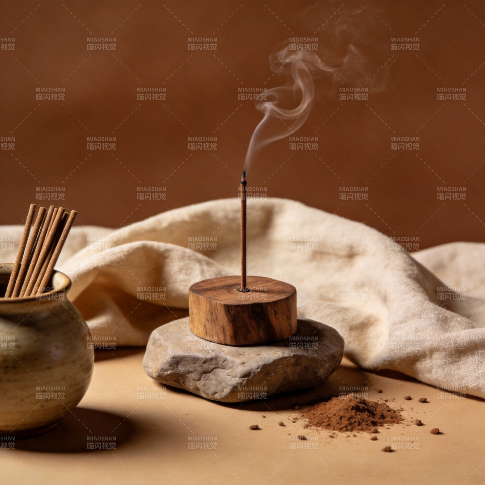 香烟袅袅 静谧时光图片