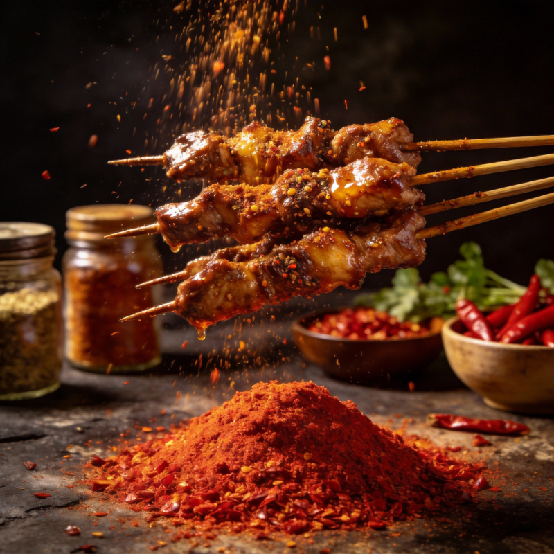 香辣烤串飘香图片