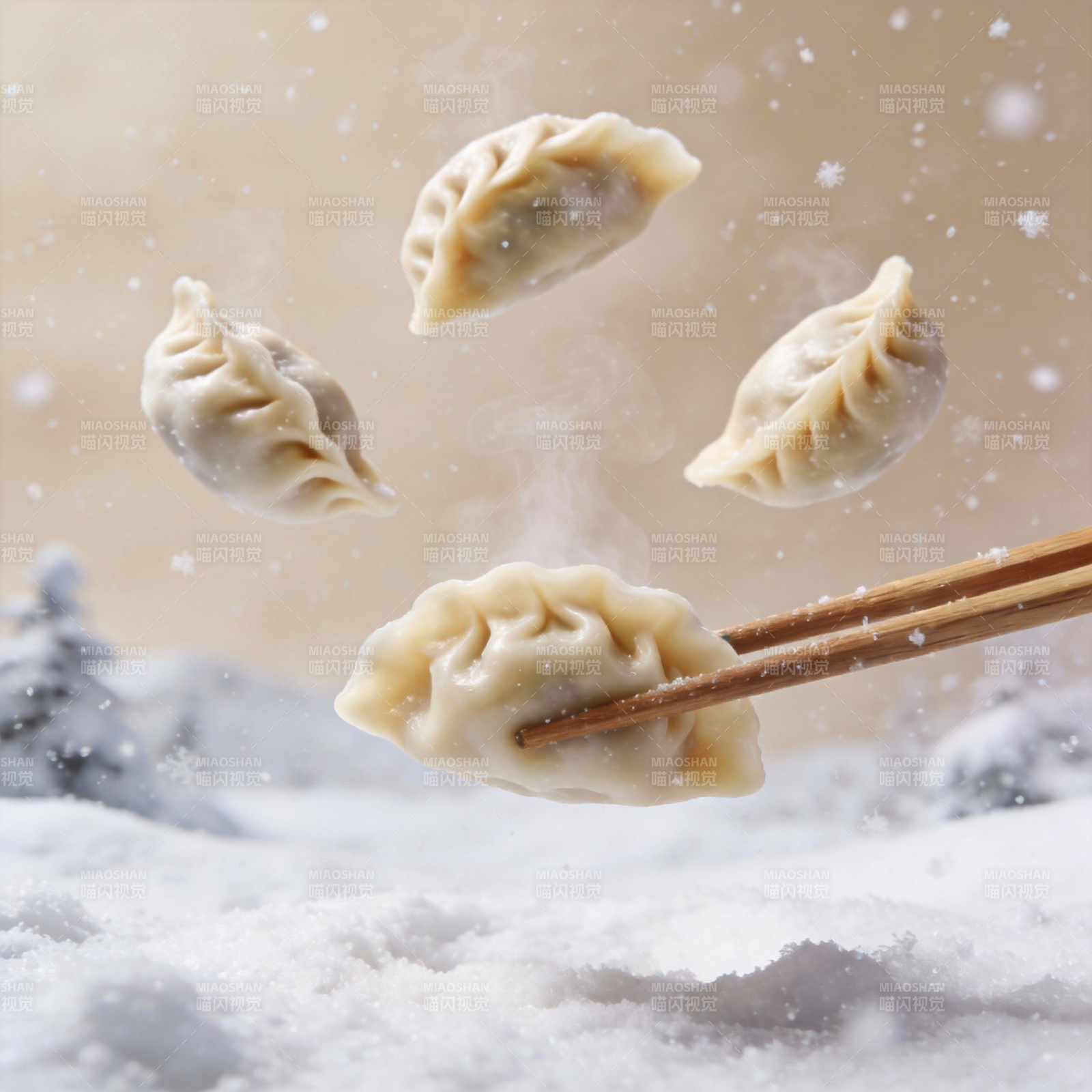 雪中飘香饺子图片