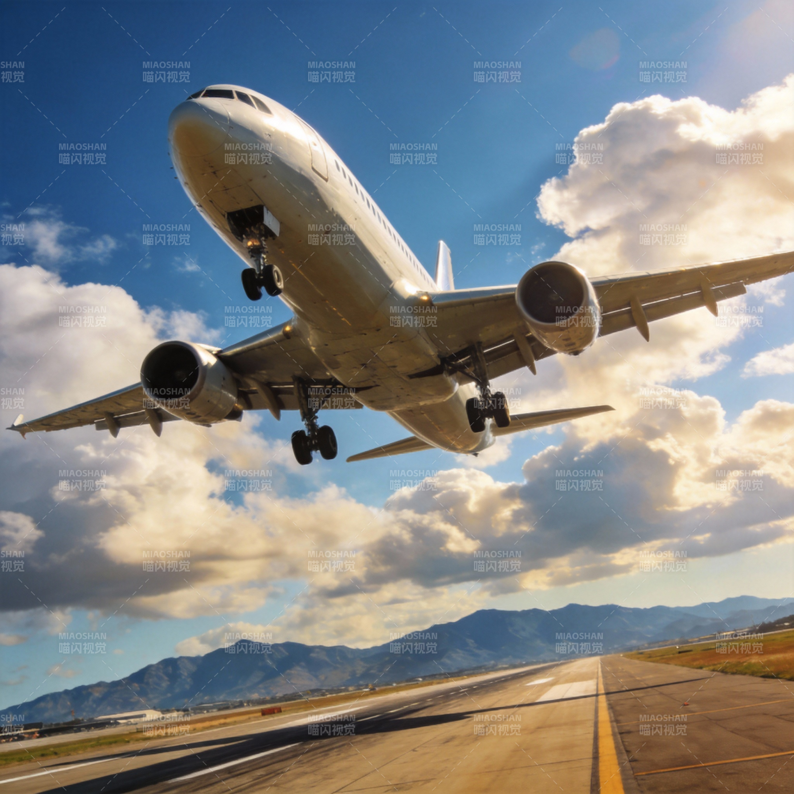 飞机起飞瞬间图片