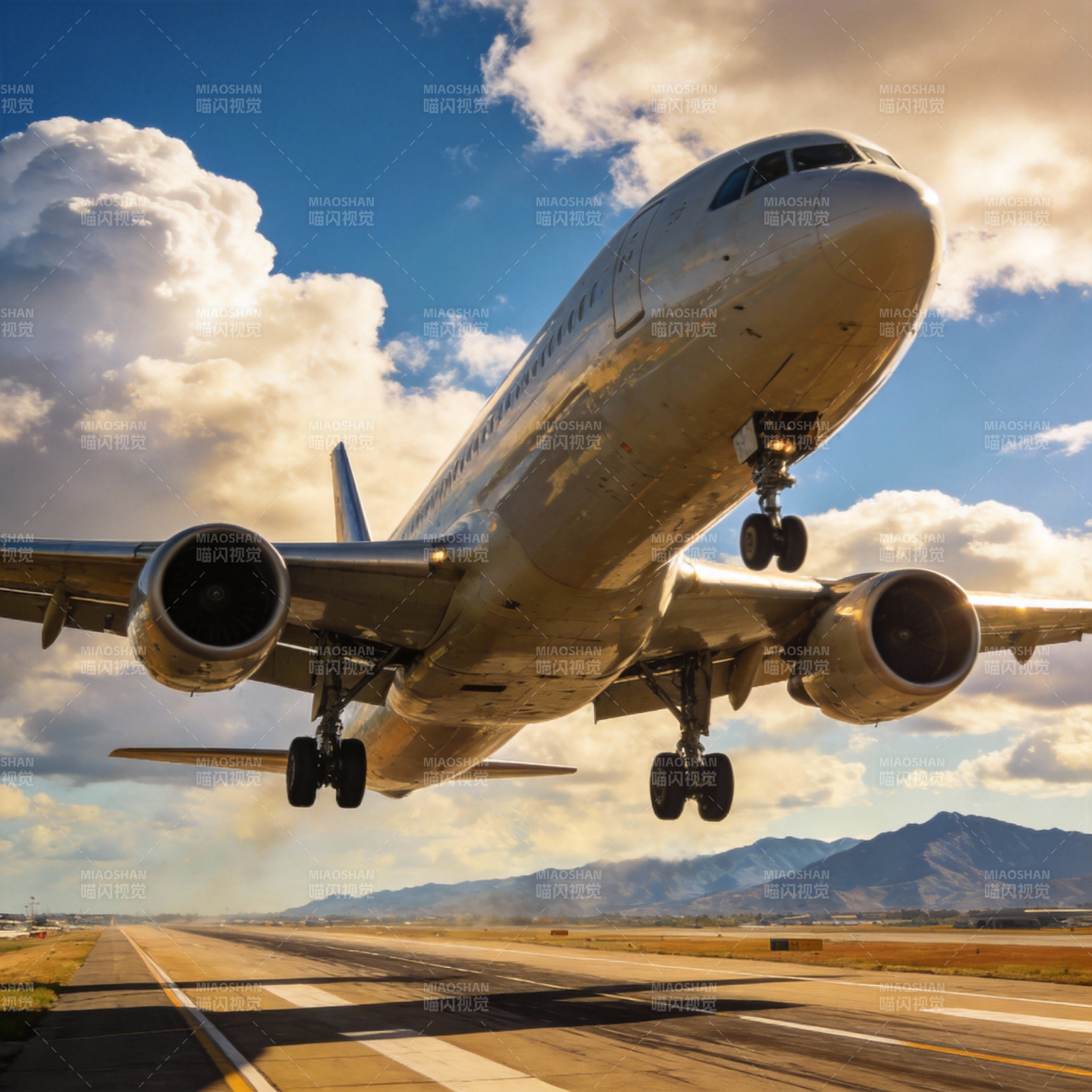 飞机起飞瞬间图片