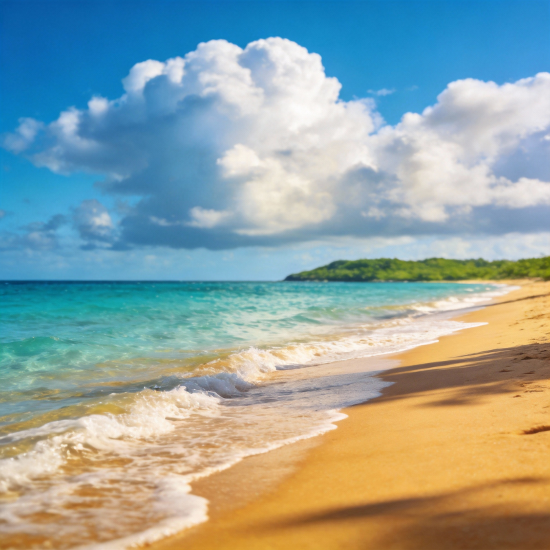 碧海蓝天沙滩美景图片