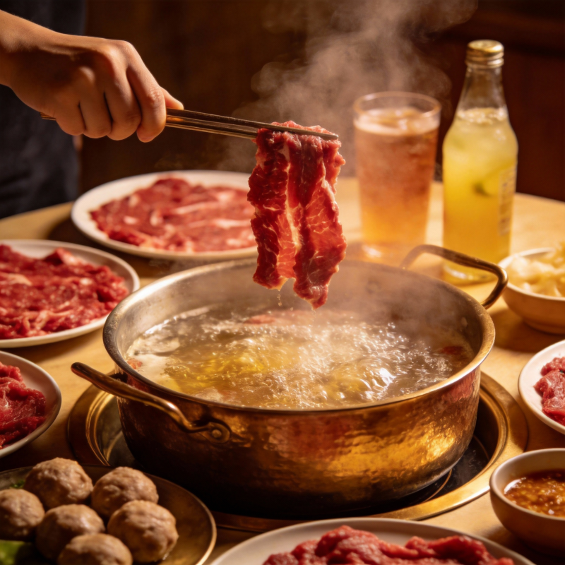 热气腾腾的火锅宴图片