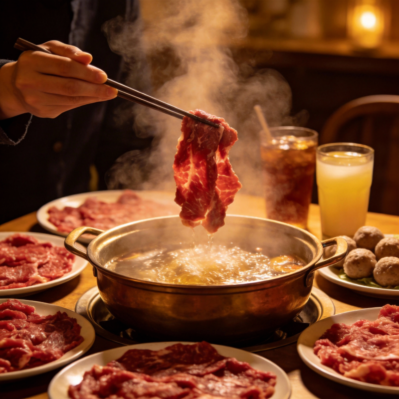 热气腾腾的火锅宴图片