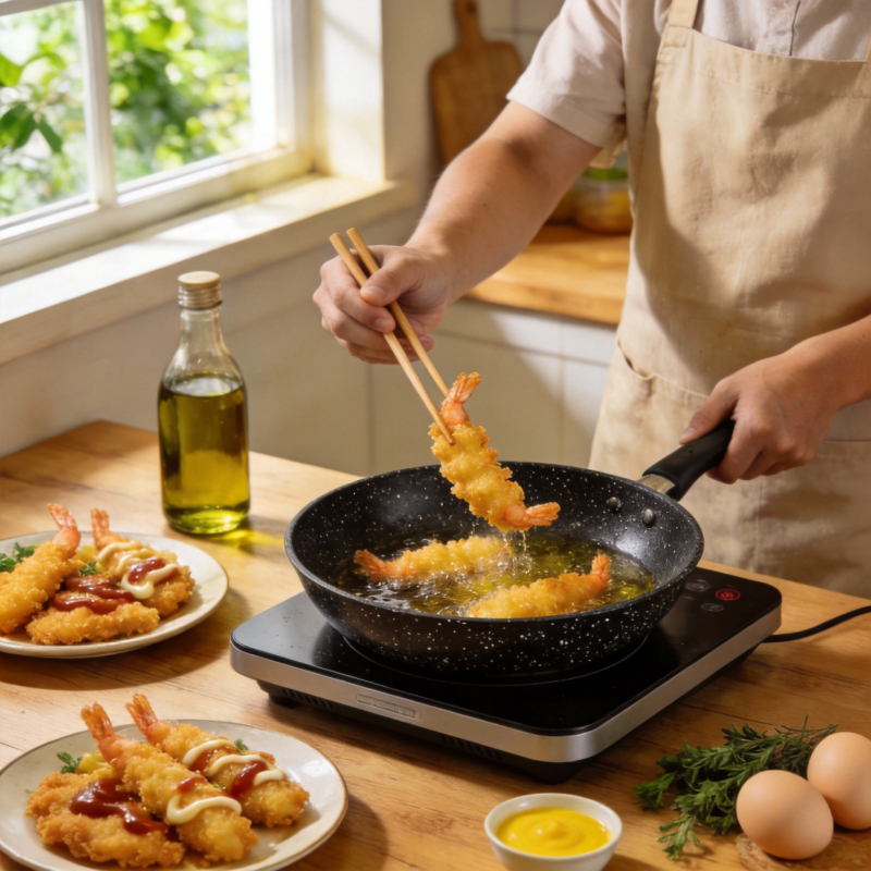 煎虾仁美味呈现图片