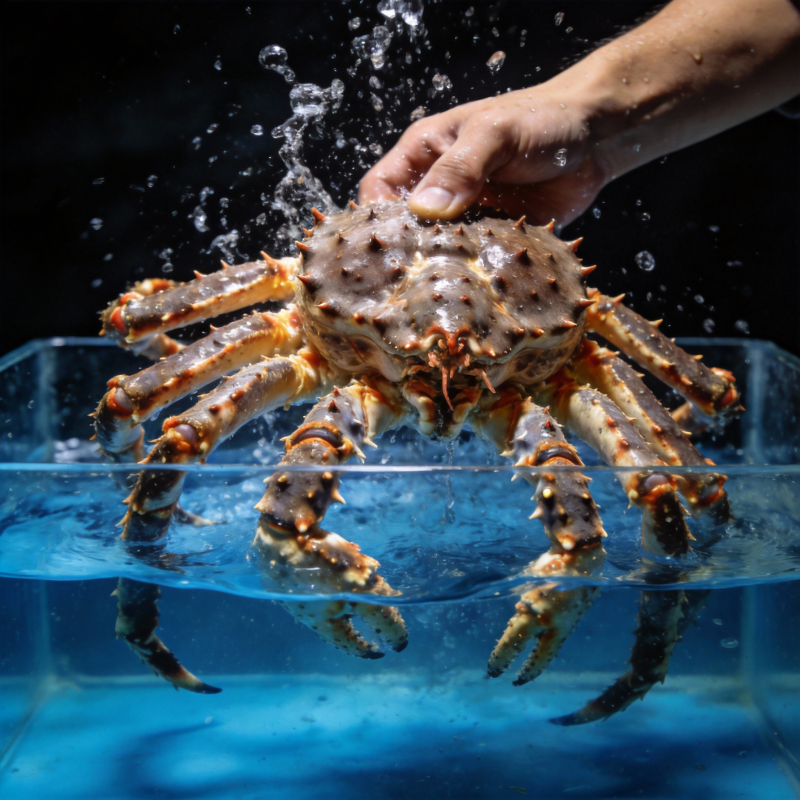帝王蟹跃出水面图片