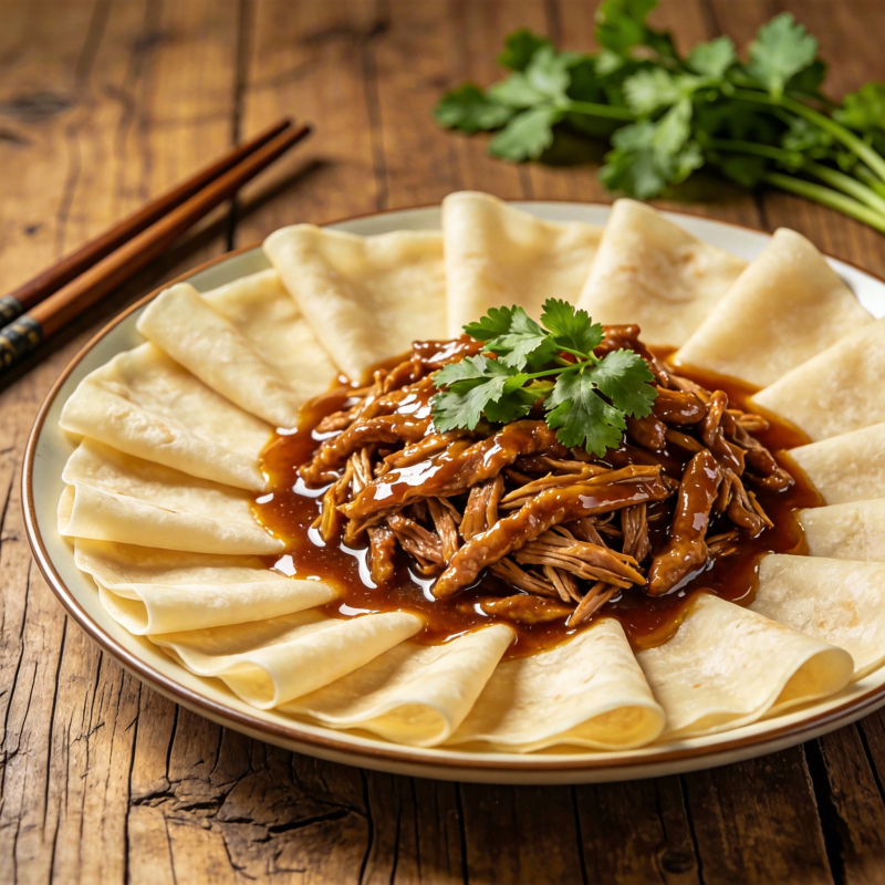 京酱肉丝配薄饼图片