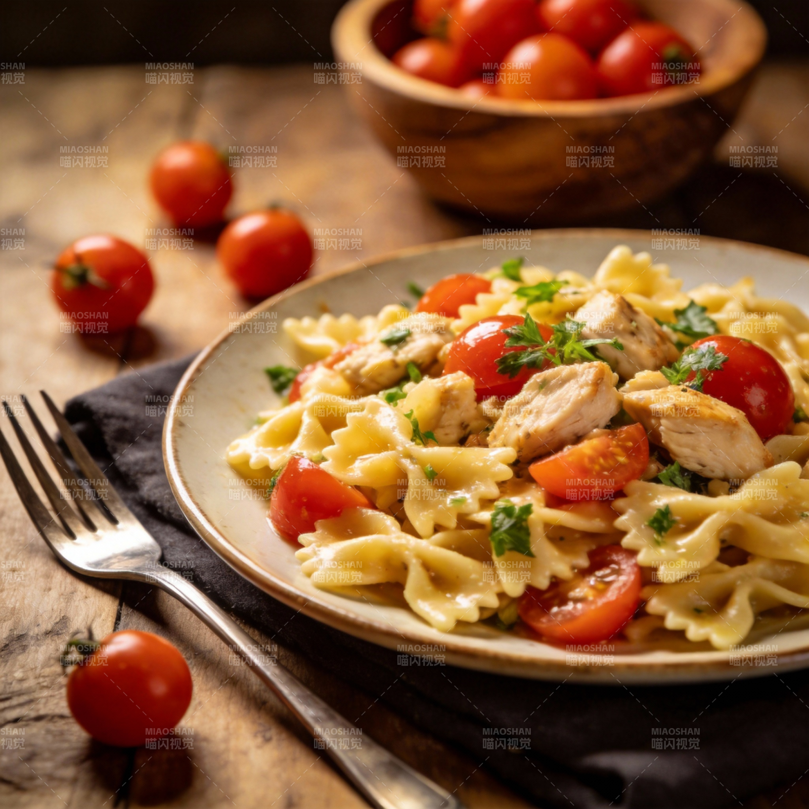 意式鸡肉蝴蝶面图片