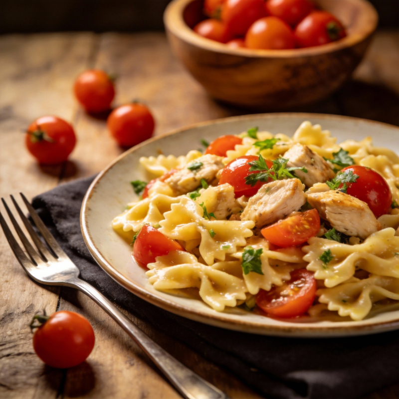 意式鸡肉蝴蝶面图片