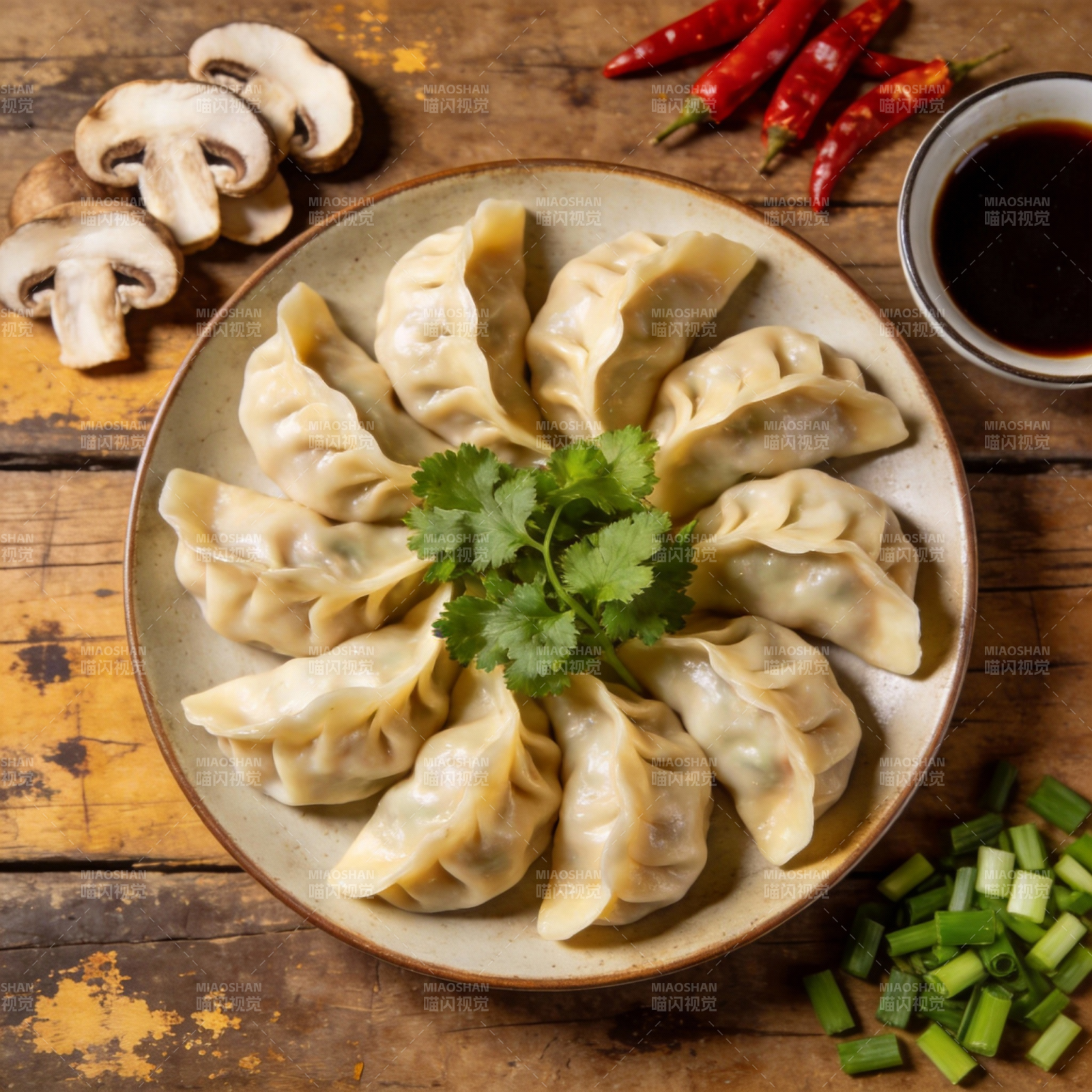 美味饺子配香菜图片