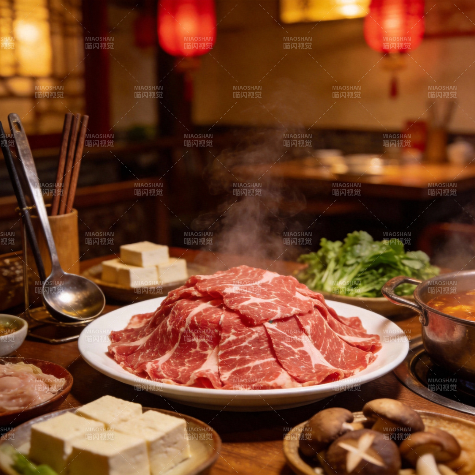 热气腾腾火锅宴图片