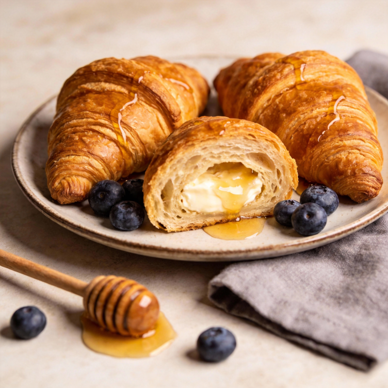 蜂蜜蓝莓牛角包图片