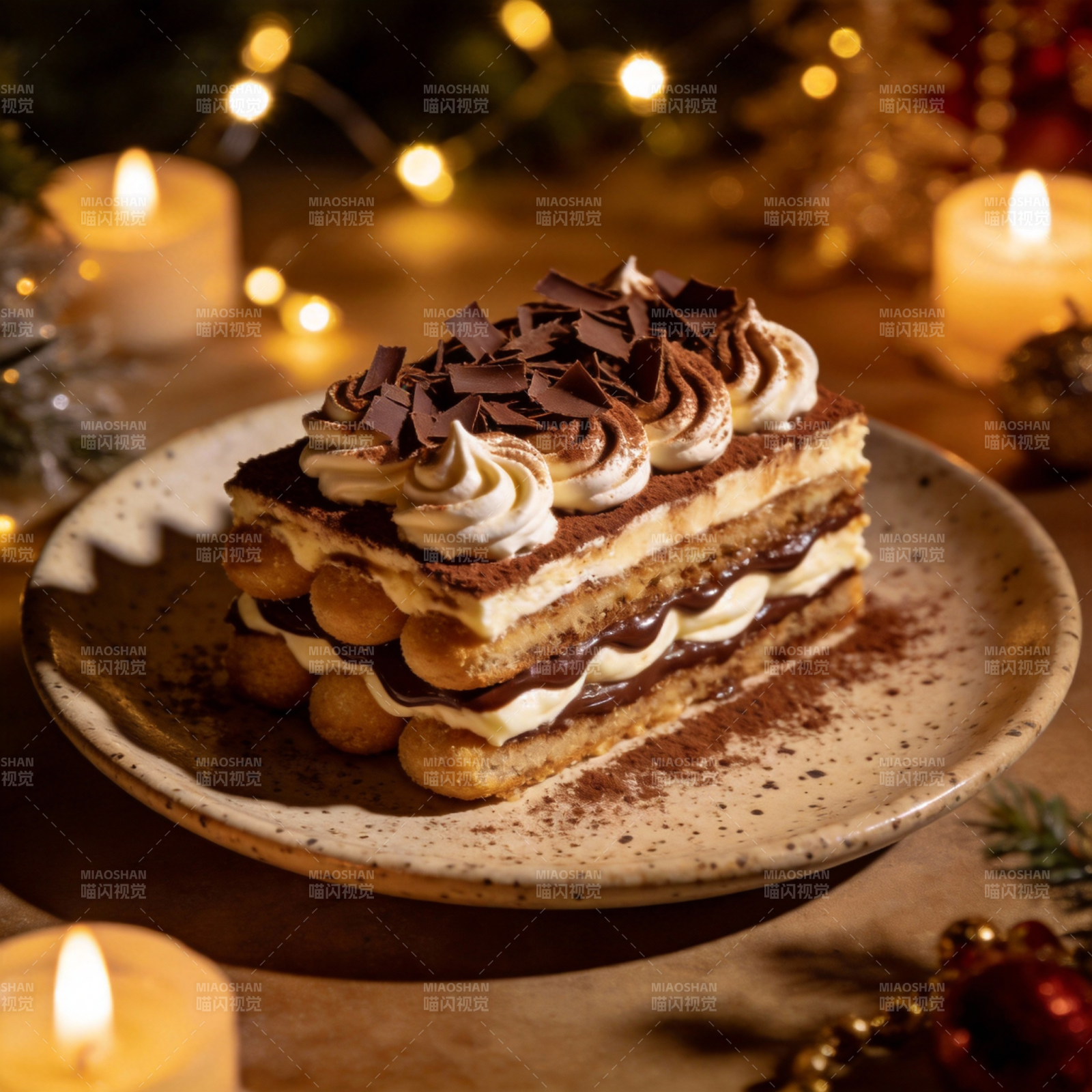 圣诞甜点 巧克力提拉米苏图片