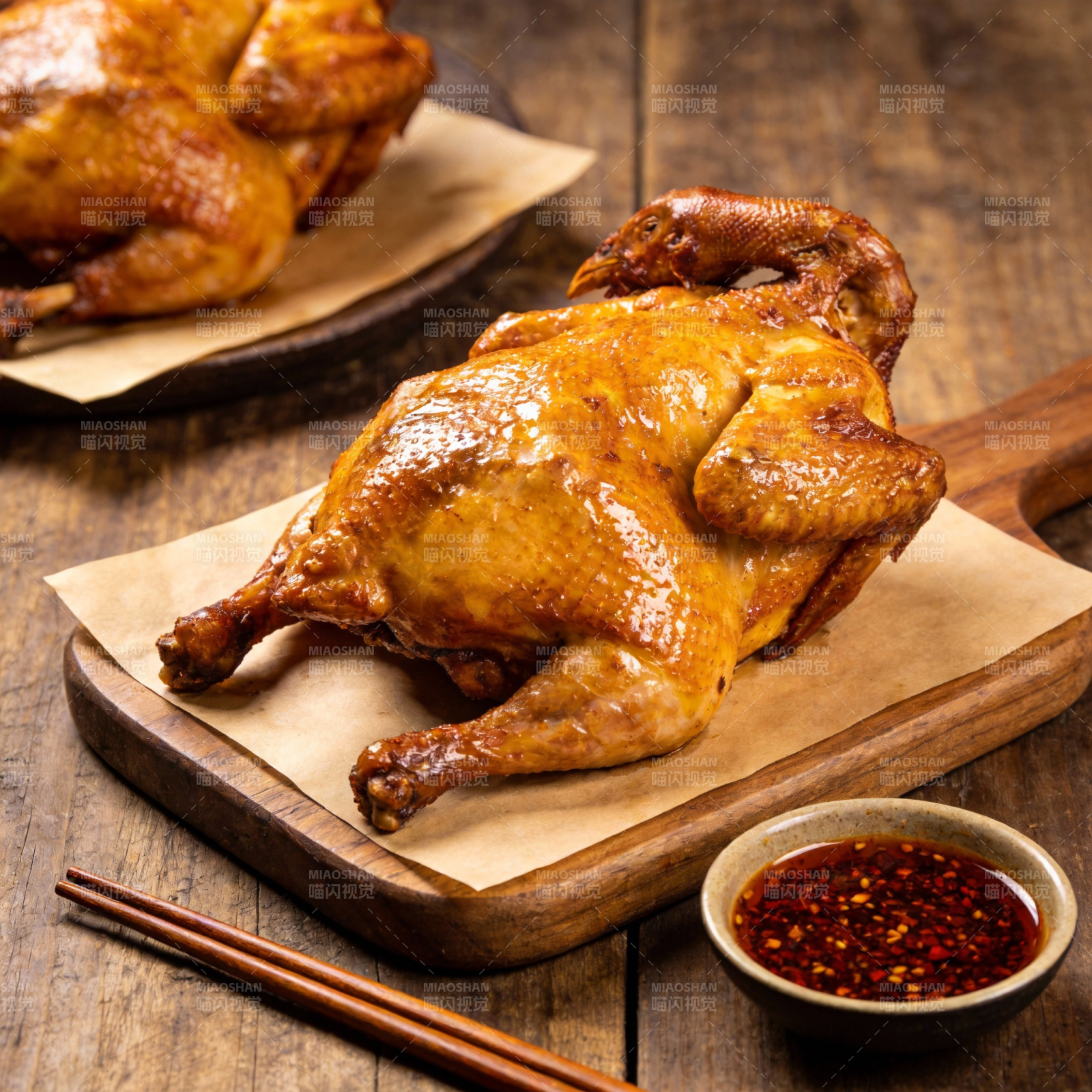 烤鸡配辣酱图片