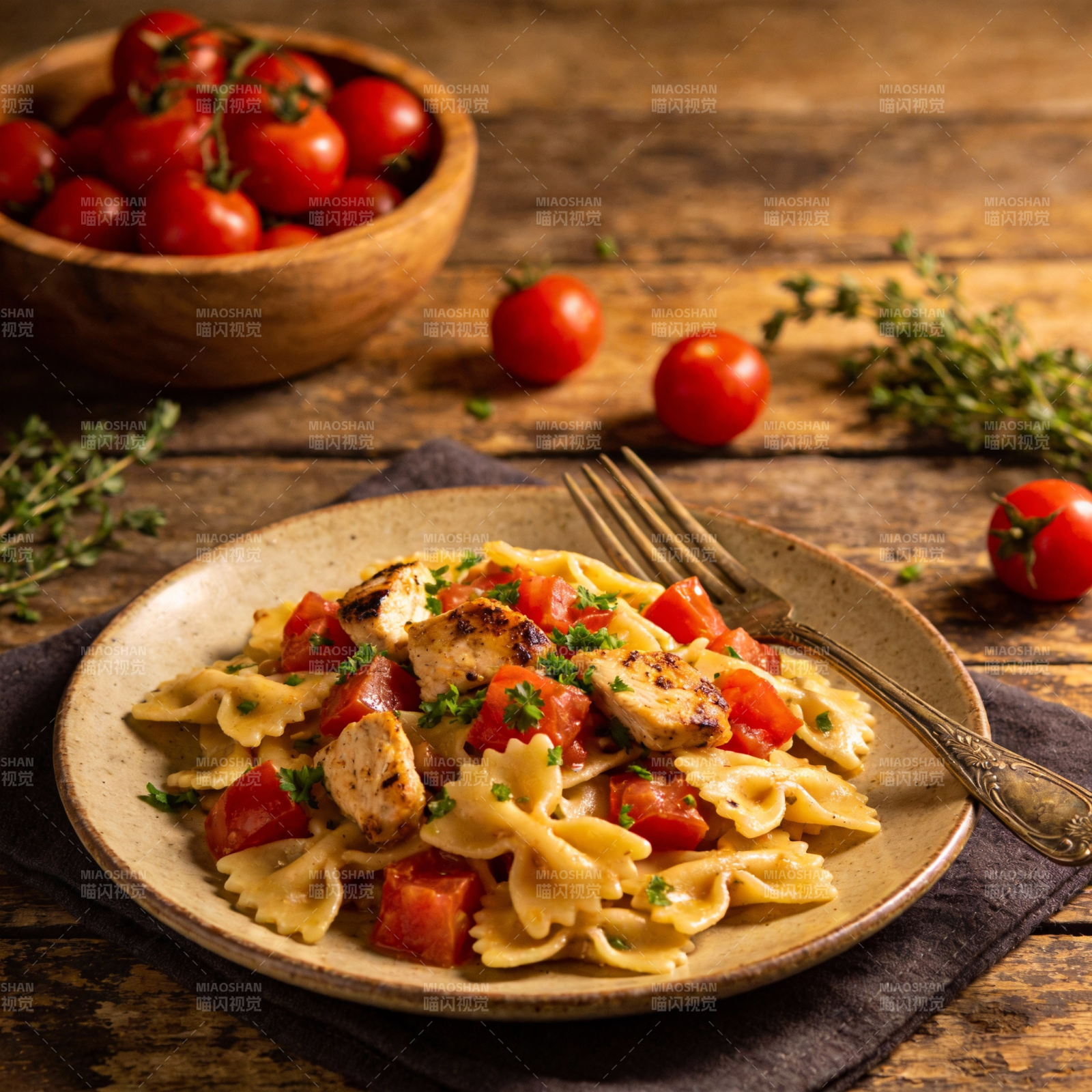 意式鸡肉蝴蝶面图片