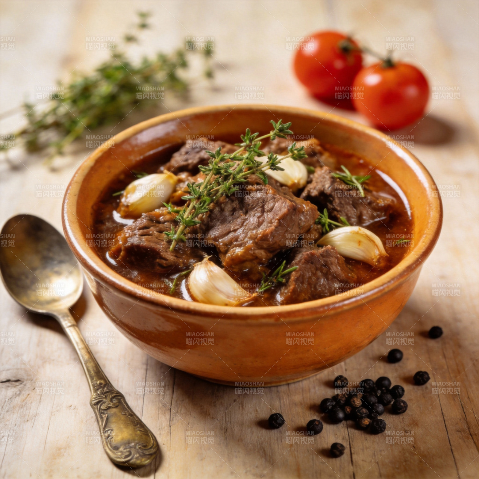 牛肉炖菜配香草图片
