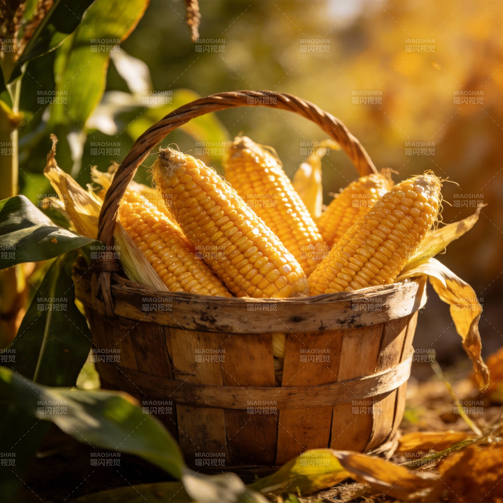 金秋玉米满篮香图片