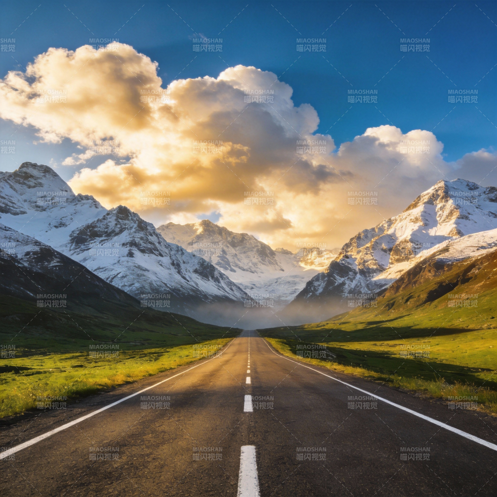 雪山公路风光图片