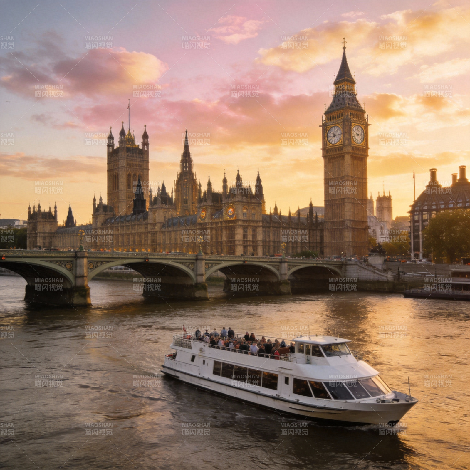 伦敦黄昏美景图片