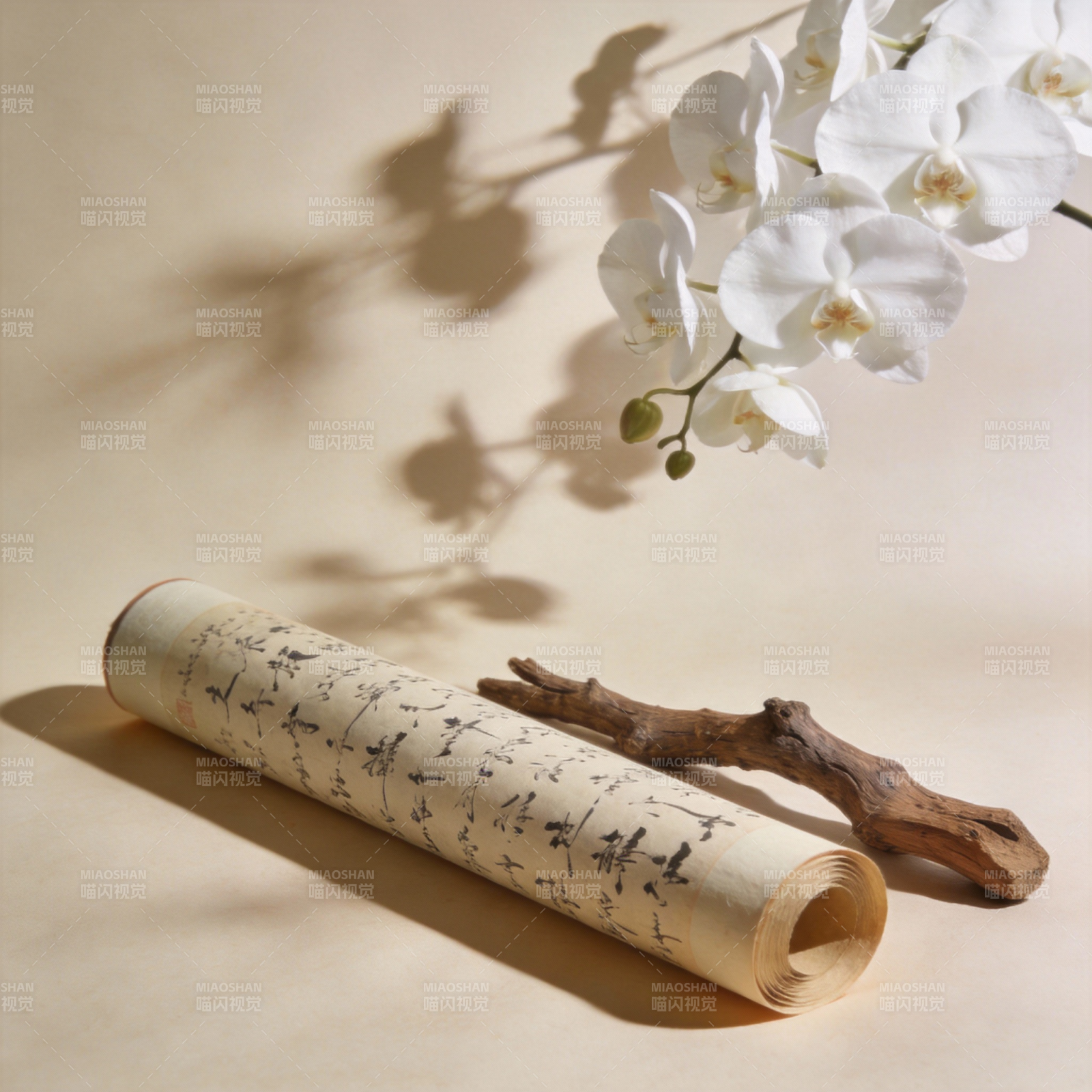 墨香花影卷图片