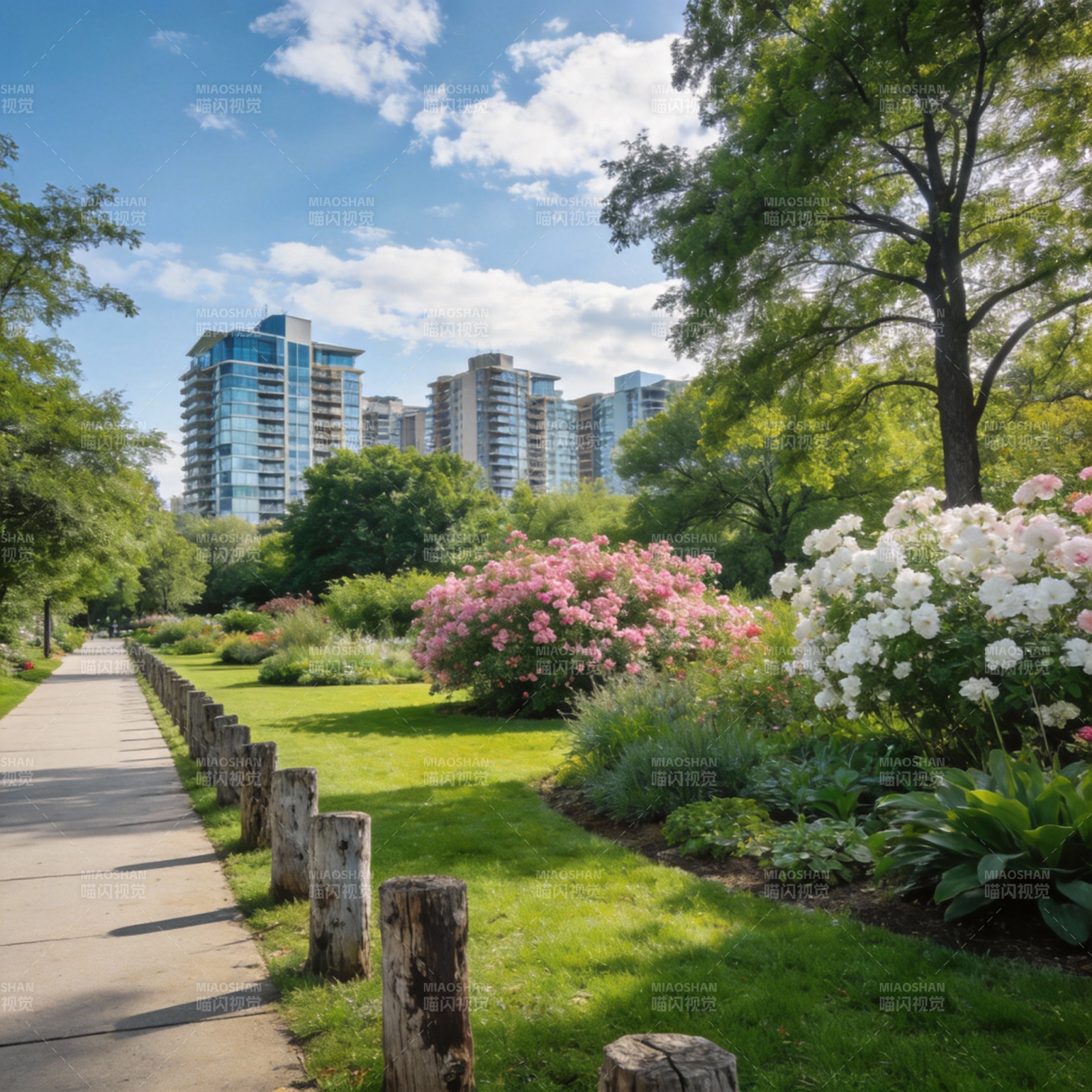 城市花园美景图片