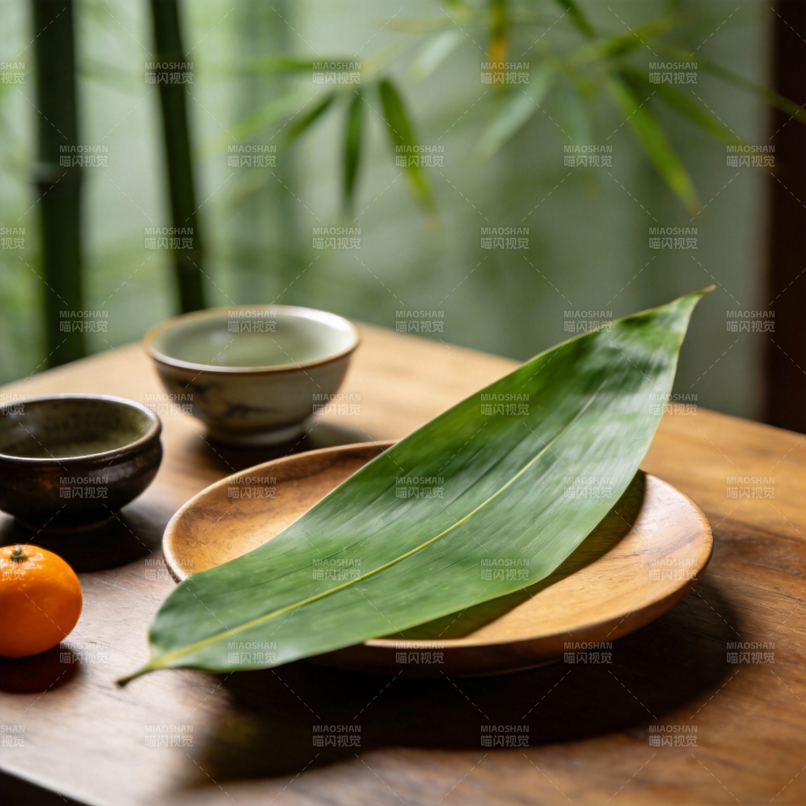 竹影茶香静谧时光图片