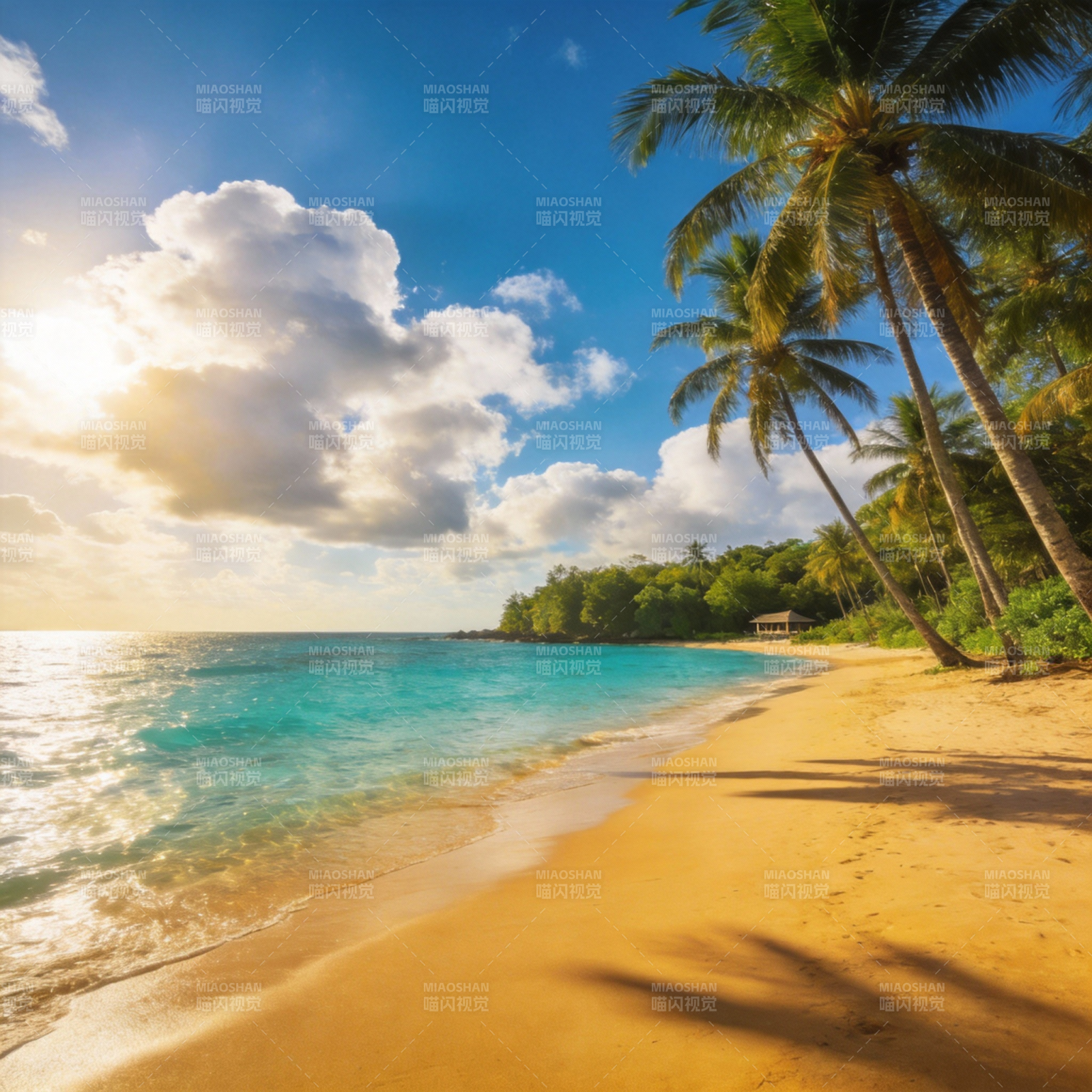 椰风海韵沙滩图片