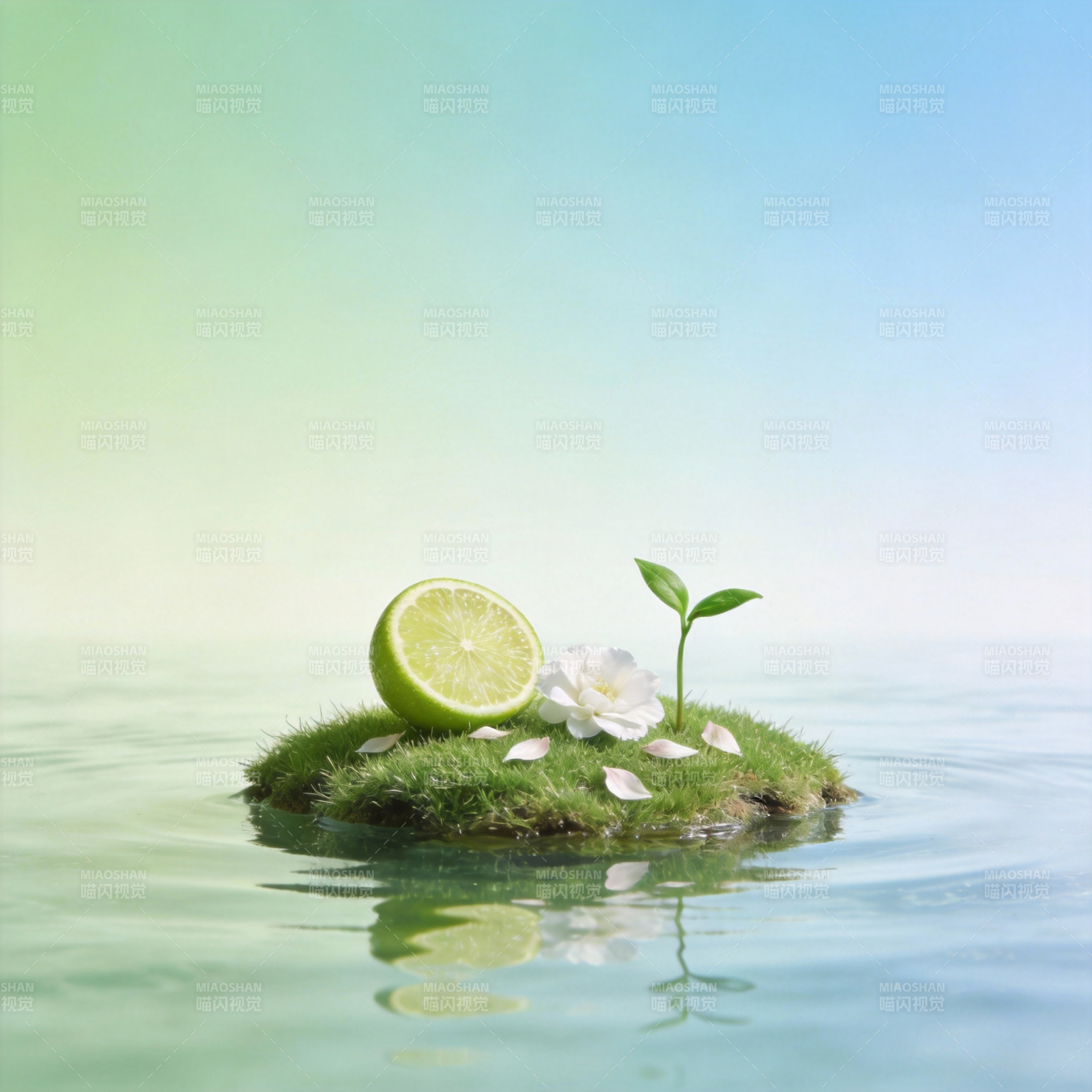 绿意盎然小岛图片