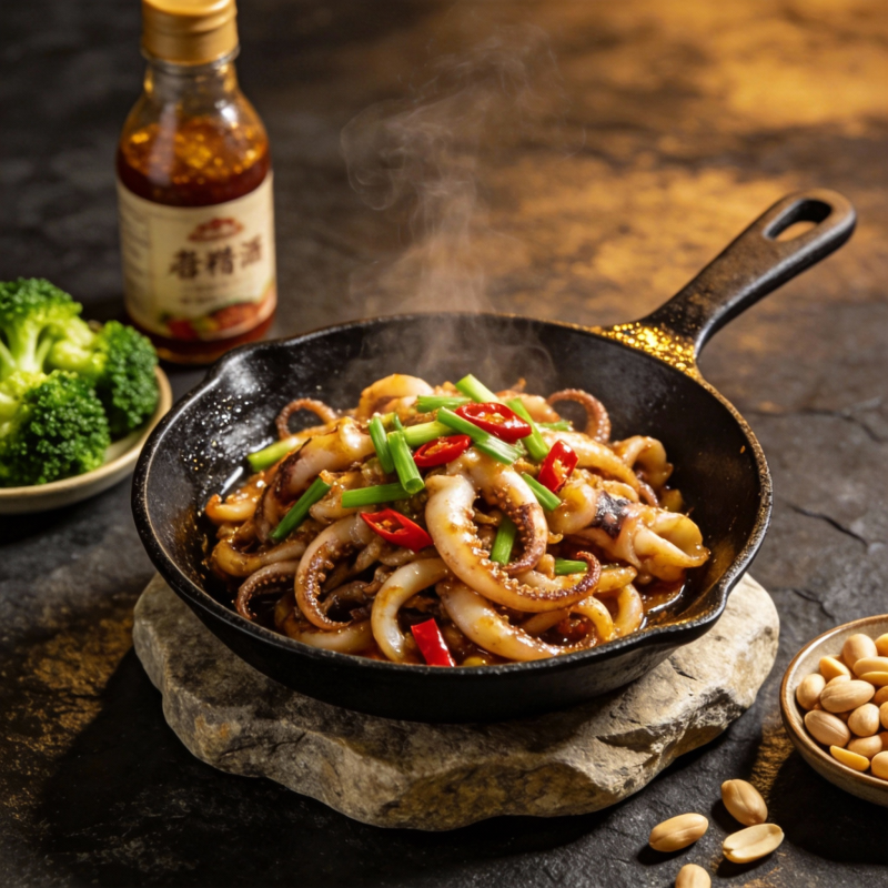 香辣炒鱿鱼图片