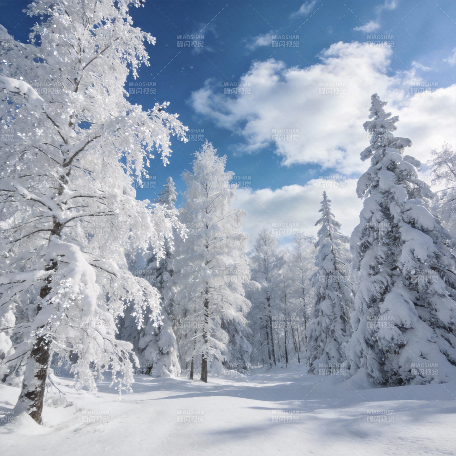 雪覆林间 冬日静谧图片