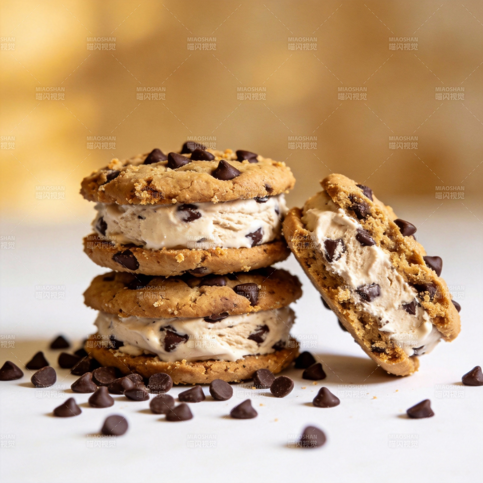 巧克力 chip 冰激凌夹心饼干图片