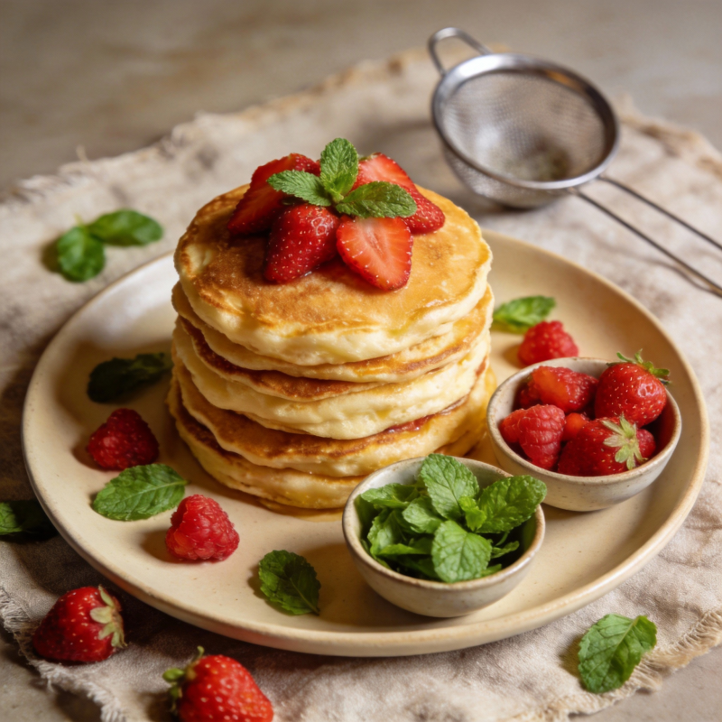 草莓薄荷煎饼图片