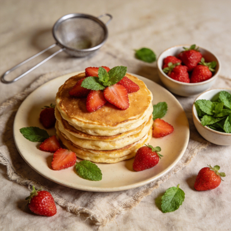 草莓薄荷煎饼图片