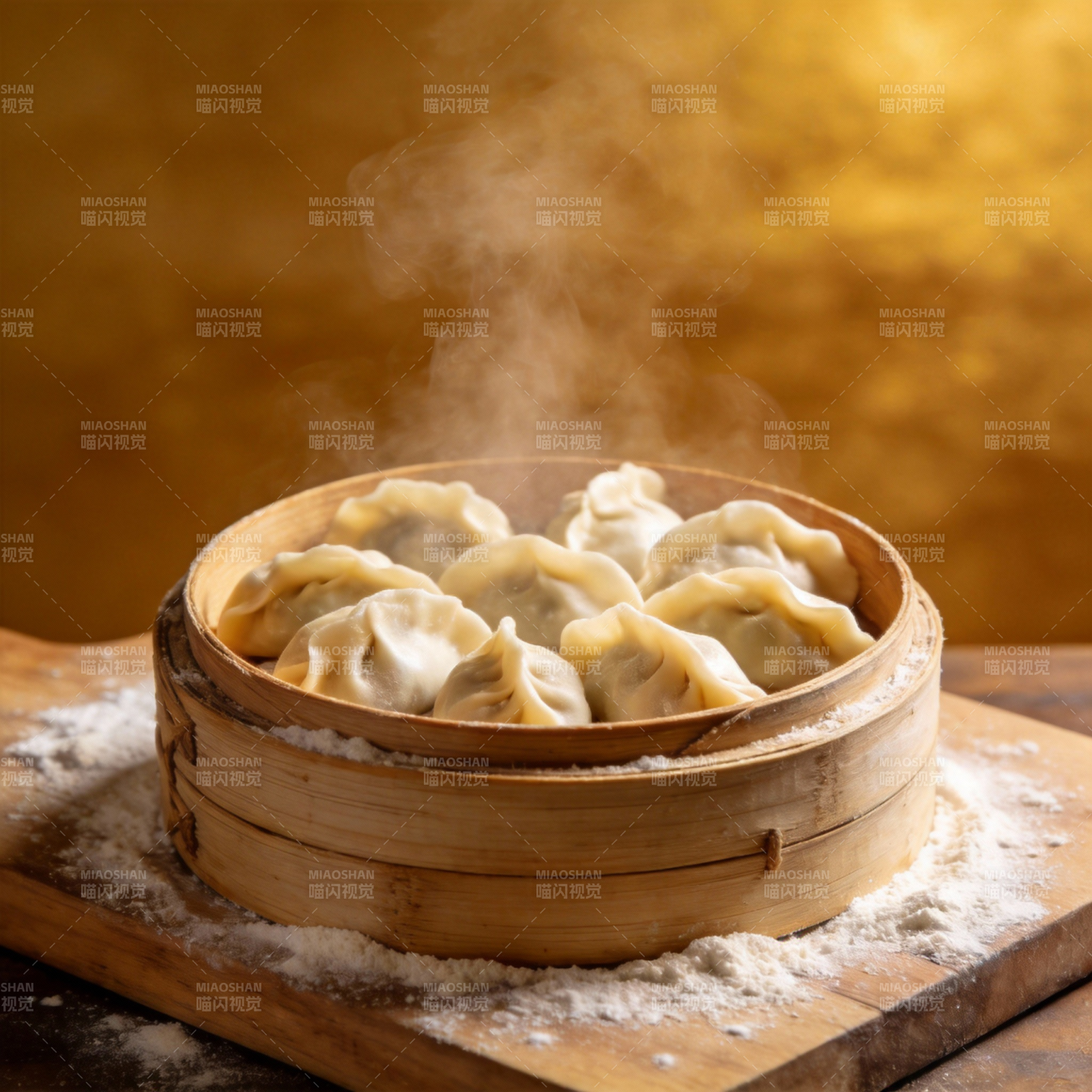 热腾腾的蒸饺图片