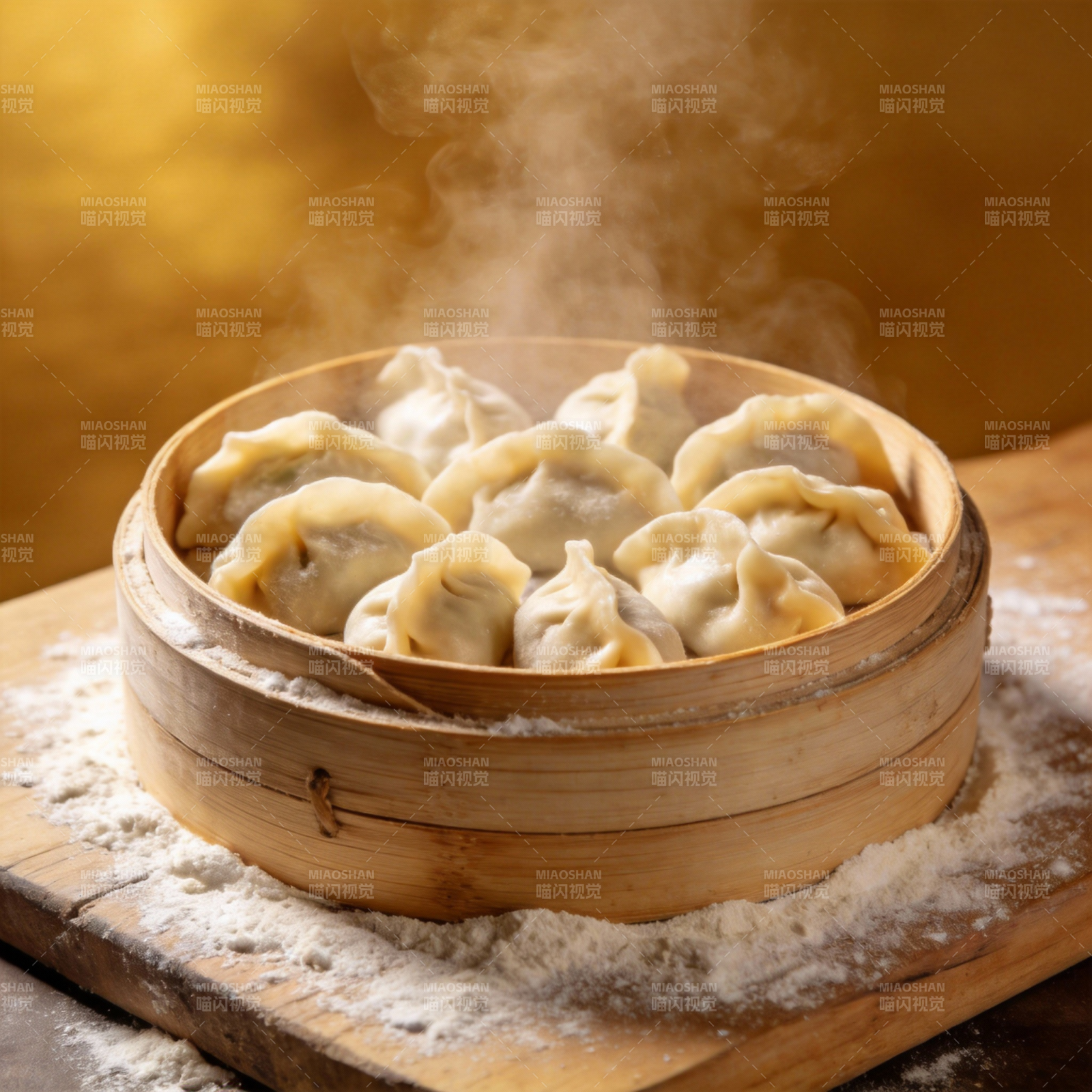 热气腾腾的蒸饺图片