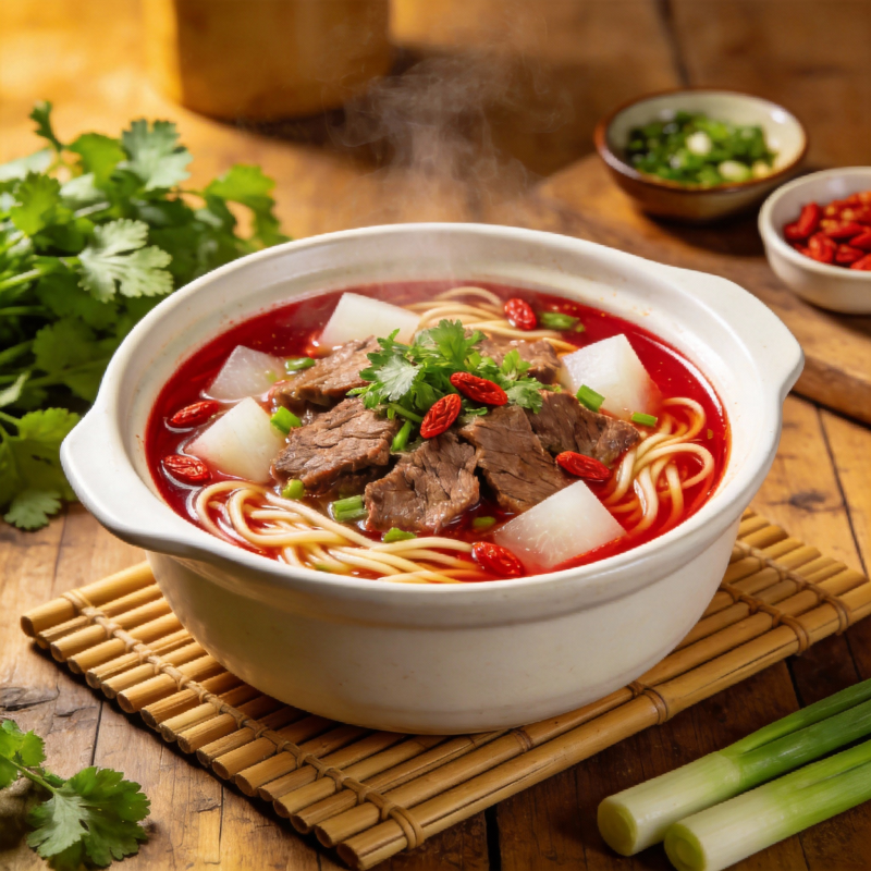 热腾腾牛肉面图片