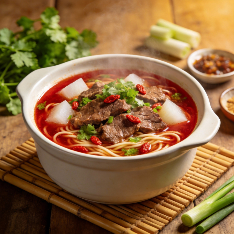红汤牛肉面图片