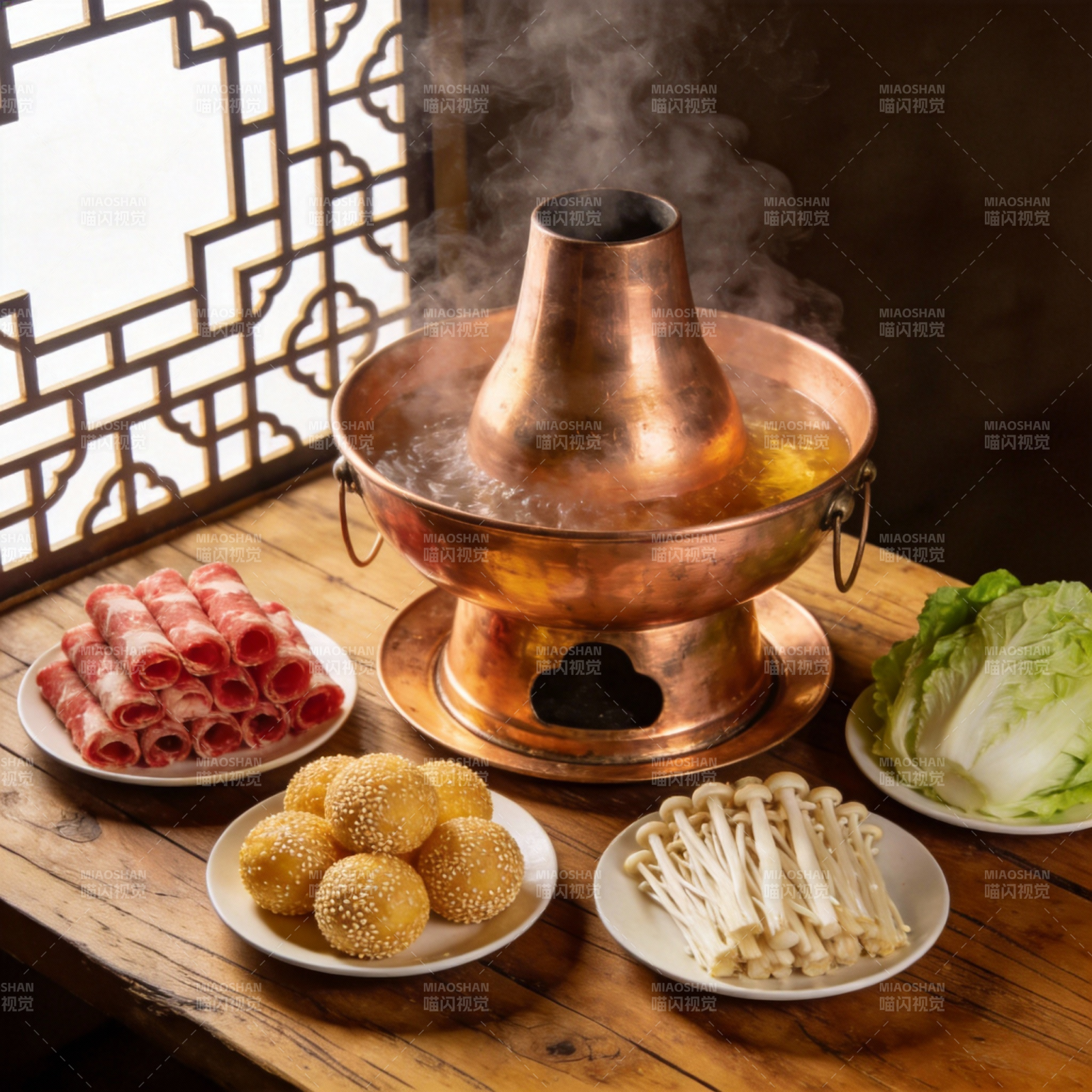 铜锅涮肉宴图片