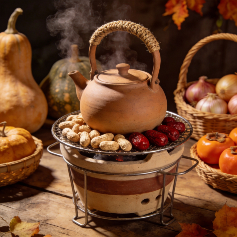 秋日暖茶香图片