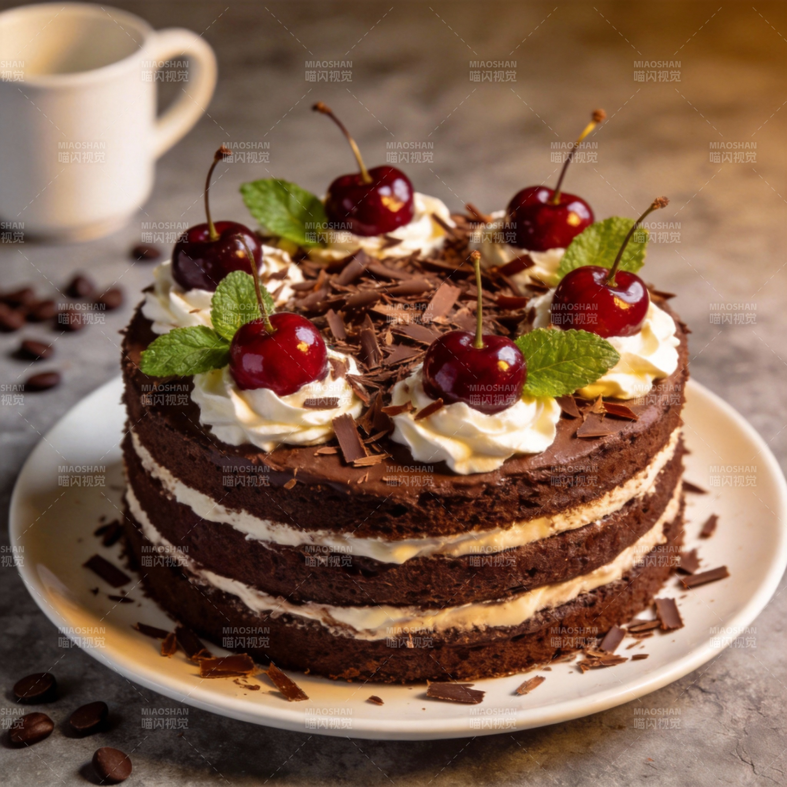 巧克力樱桃蛋糕图片