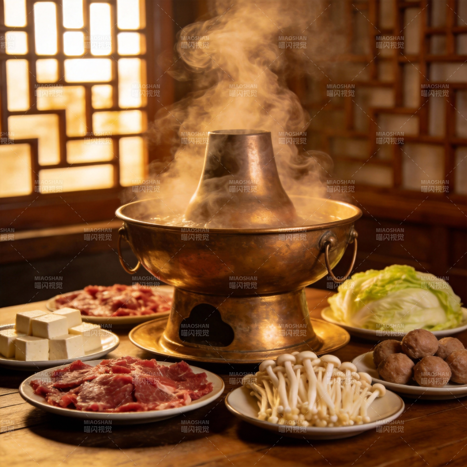 热气腾腾火锅宴图片