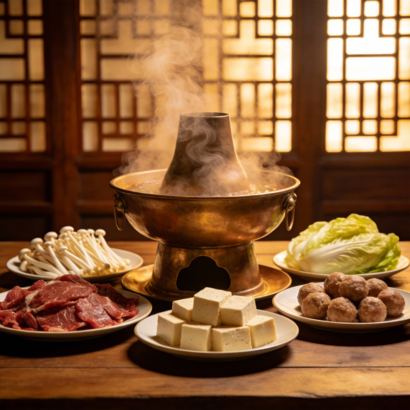 热气腾腾火锅宴图片