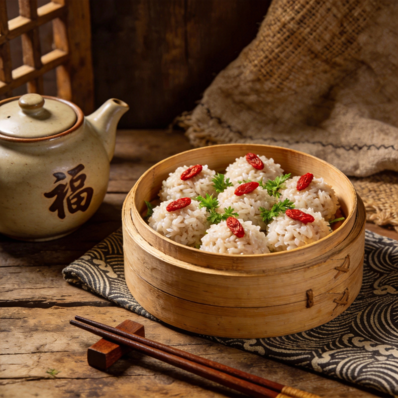 糯米蒸糕配枸杞图片