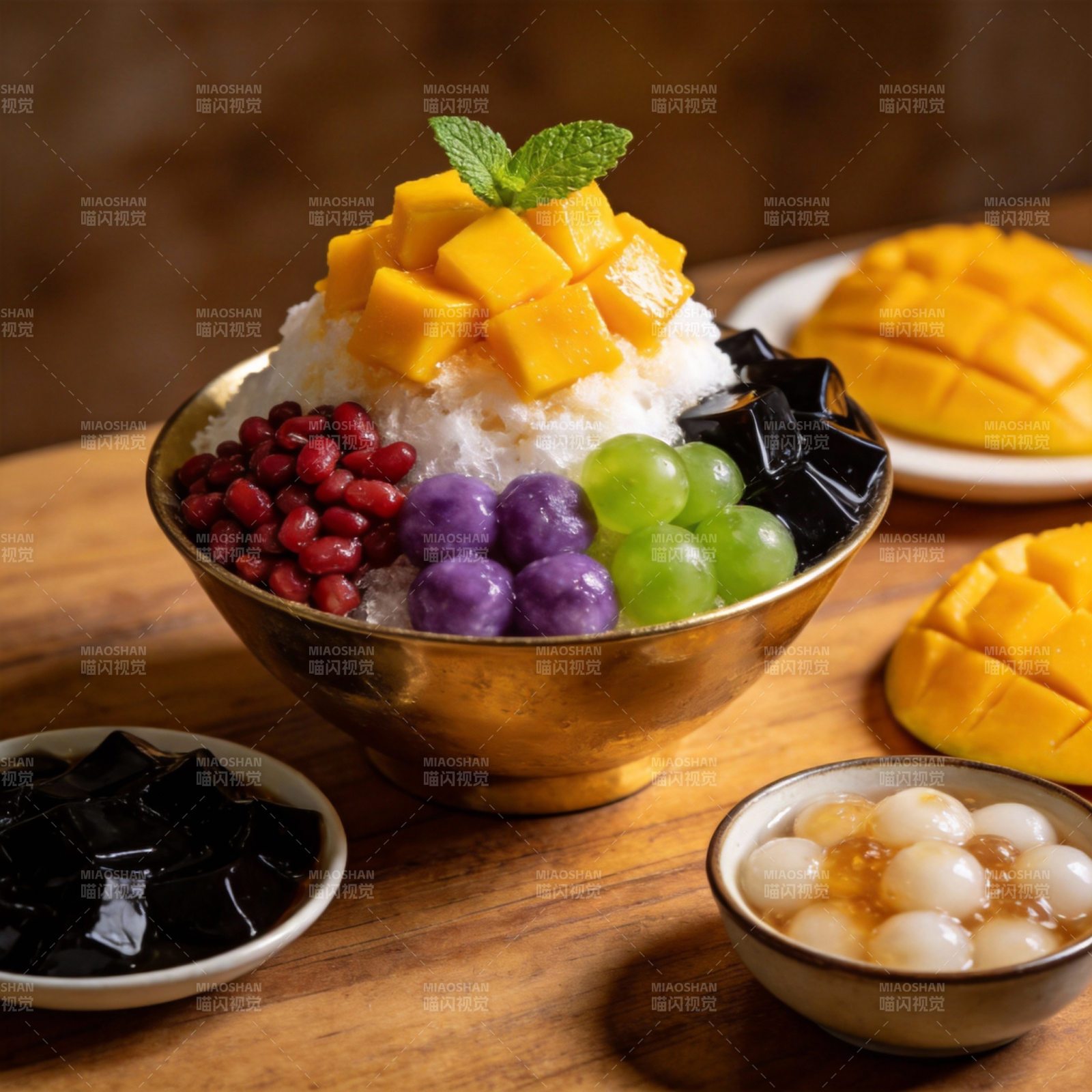 芒果冰沙拼盘图片
