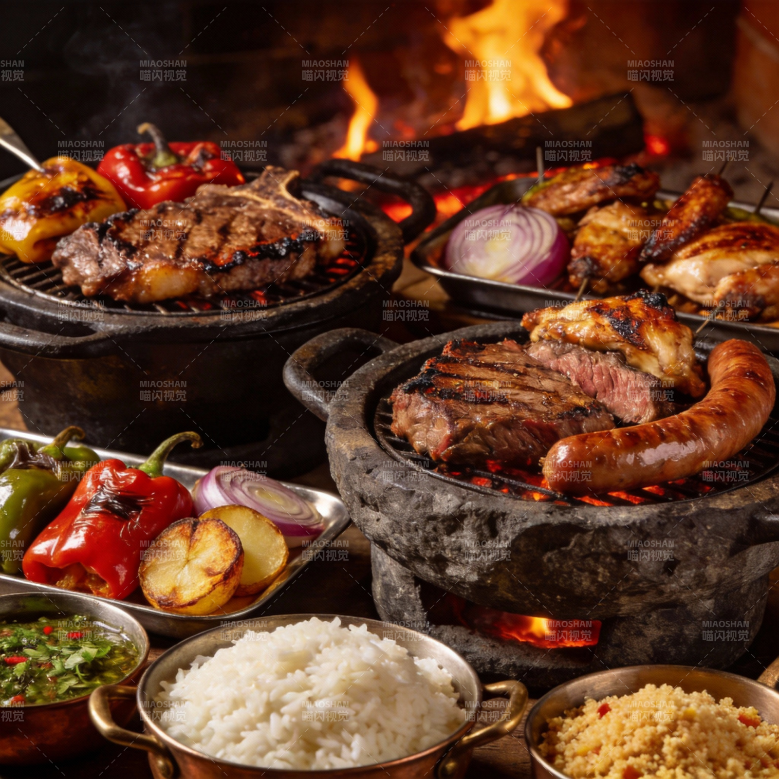 火焰烧烤盛宴图片