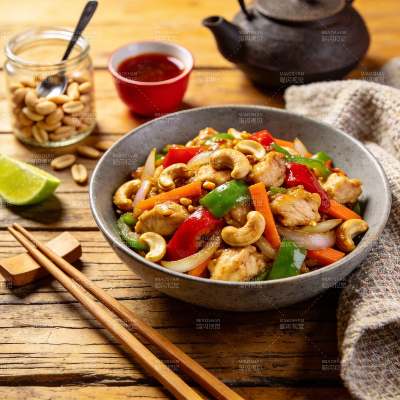 腰果鸡丁炒菜图片