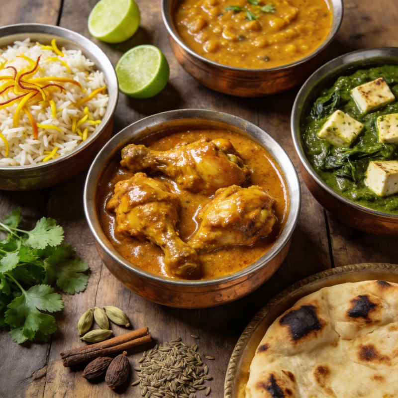 印度风味美食拼盘图片