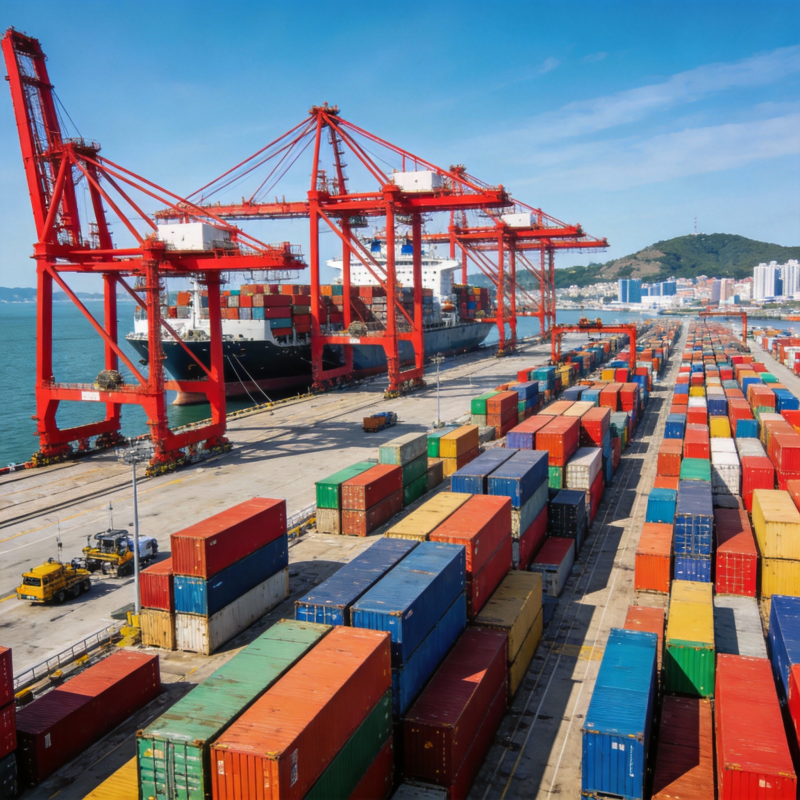 繁忙港口集装箱码头图片