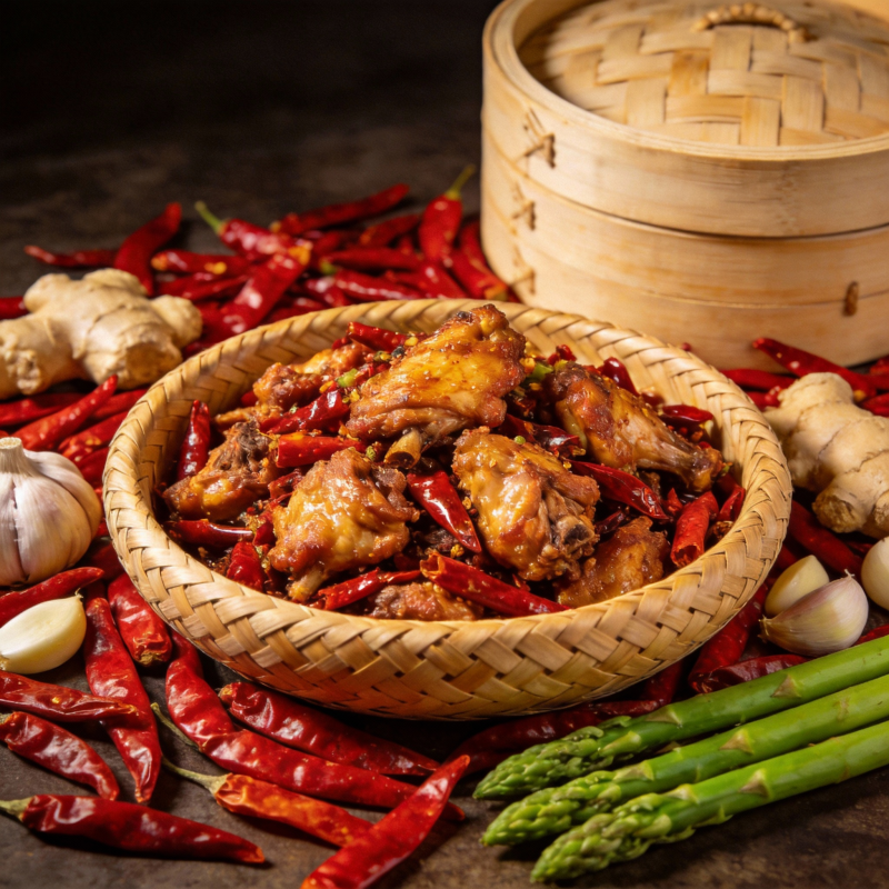 麻辣鸡翅配香料图片