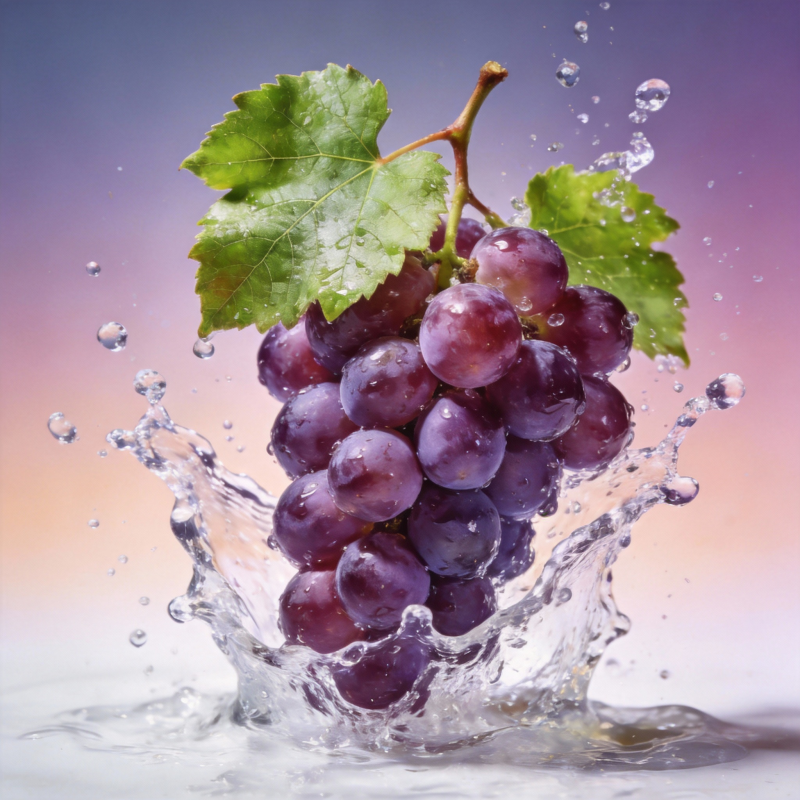 水花中的紫葡萄图片